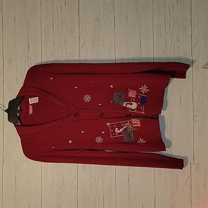 NWT | Cappagallo Button Closure Christmas Cardigan Sweater | Large